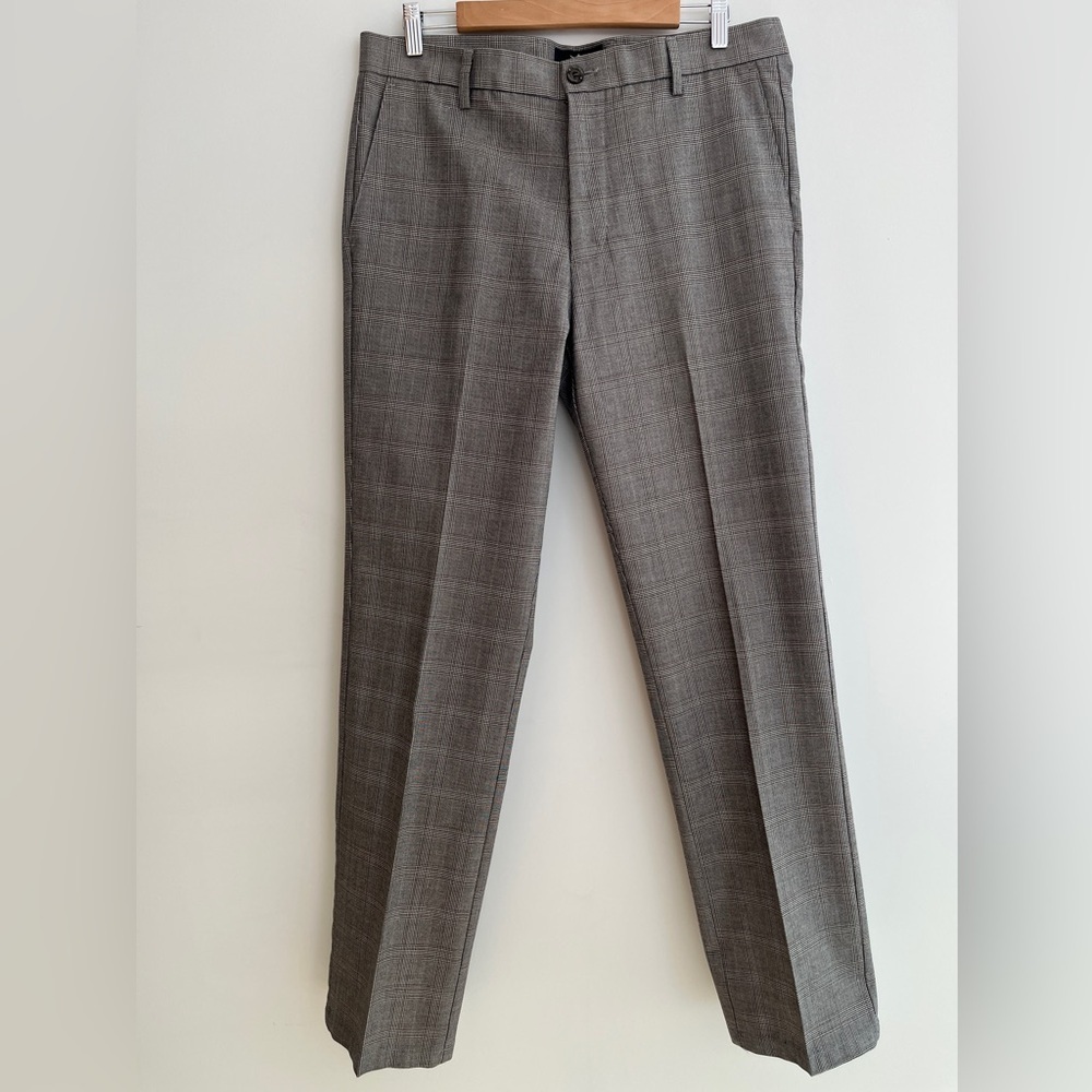 DOCKERS Signature Khaki Slim Fit D1 Pants Glen Plaid Office Business Travel